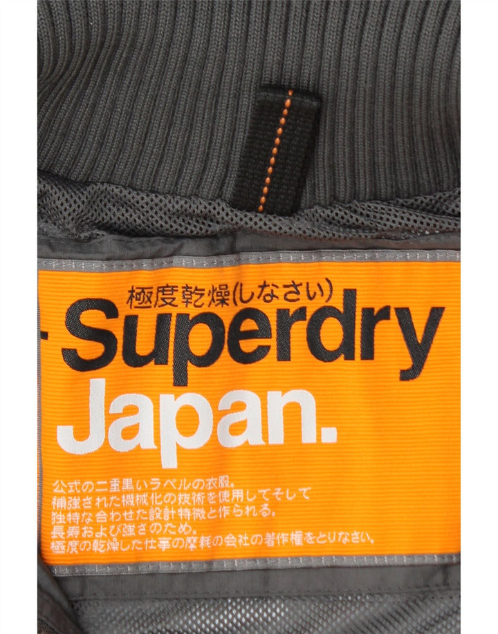SUPERDRY Veste de pluie graphique pour femme UK 14 Gris moyen Polyamide