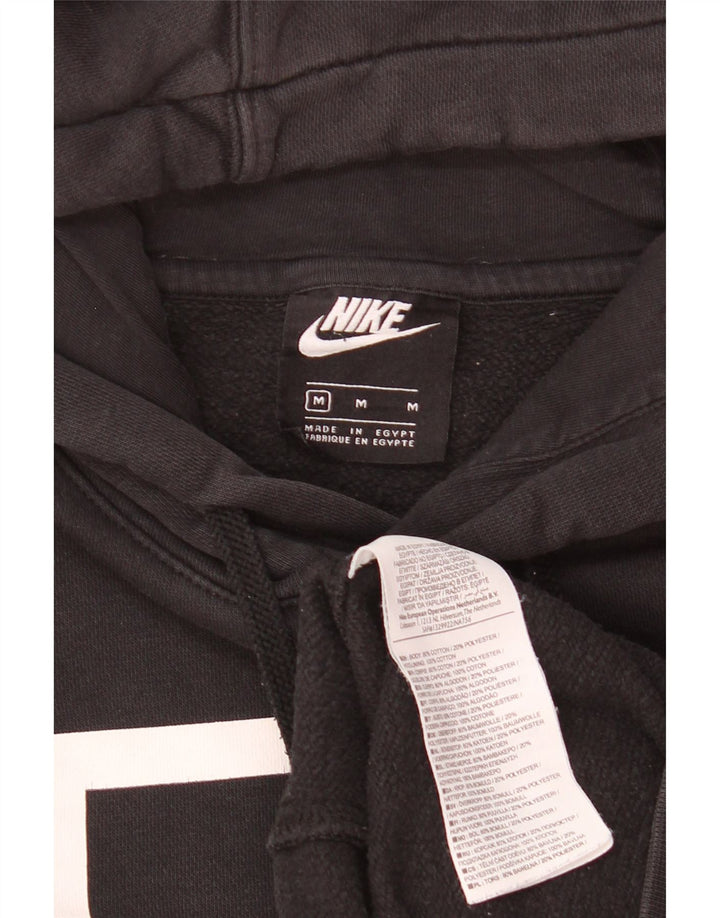 Nike Pull à capuche graphique en coton noir moyen pour homme