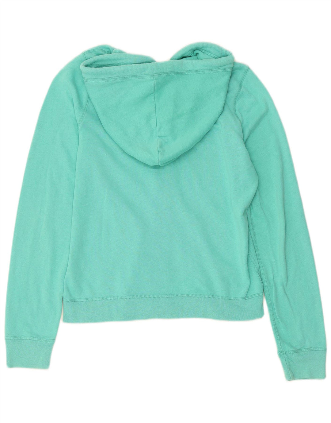 HOLLISTER Pull à capuche zippé graphique pour femme UK 14 Coton turquoise moyen