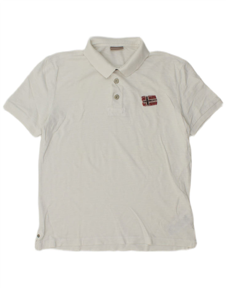 NAPAPIJRI Polo Geographic Homme Petit Blanc Coton