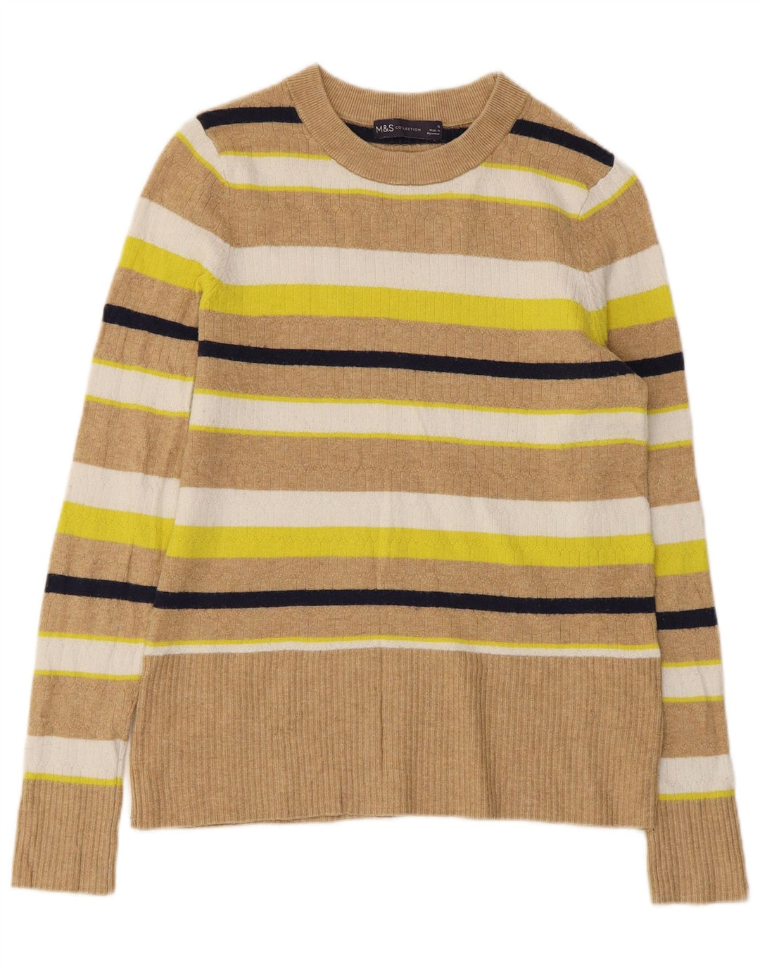 Marks & Spencer Pull ras du cou pour femme UK 12 Medium Multicolore