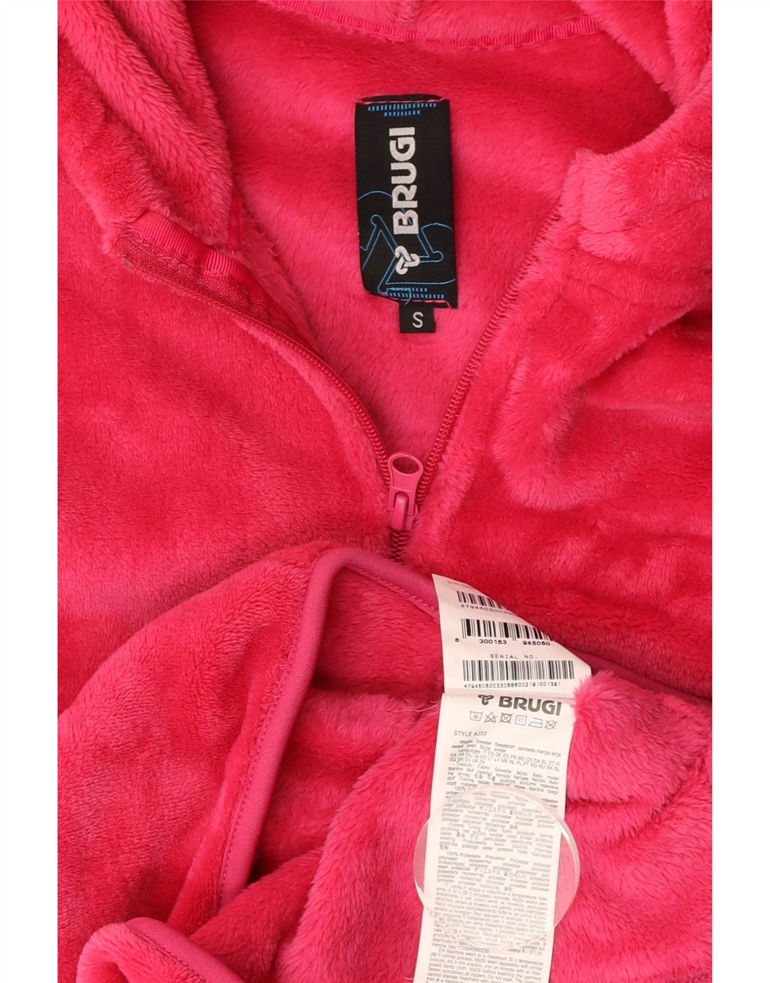 BRUGI Veste polaire à capuche pour femme UK 10 Small Rose Polyester