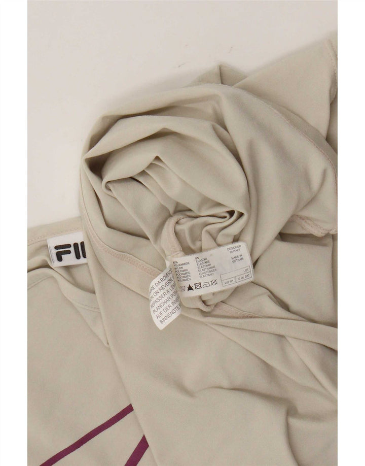 Fila Femme Crop Cami Top UK 14 Large Beige Polyamide