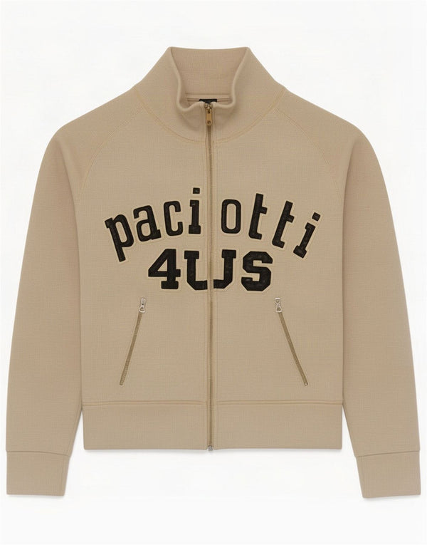 Cesare Paciotti 4US Womens Graphic Cardigan Sweater UK 16 Large Beige