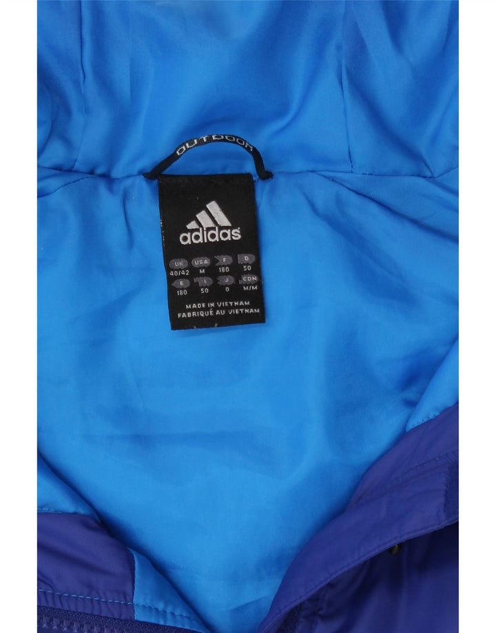 Adidas Veste rembourrée à capuche pour homme UK 40/42 Bleu moyen Colourblock