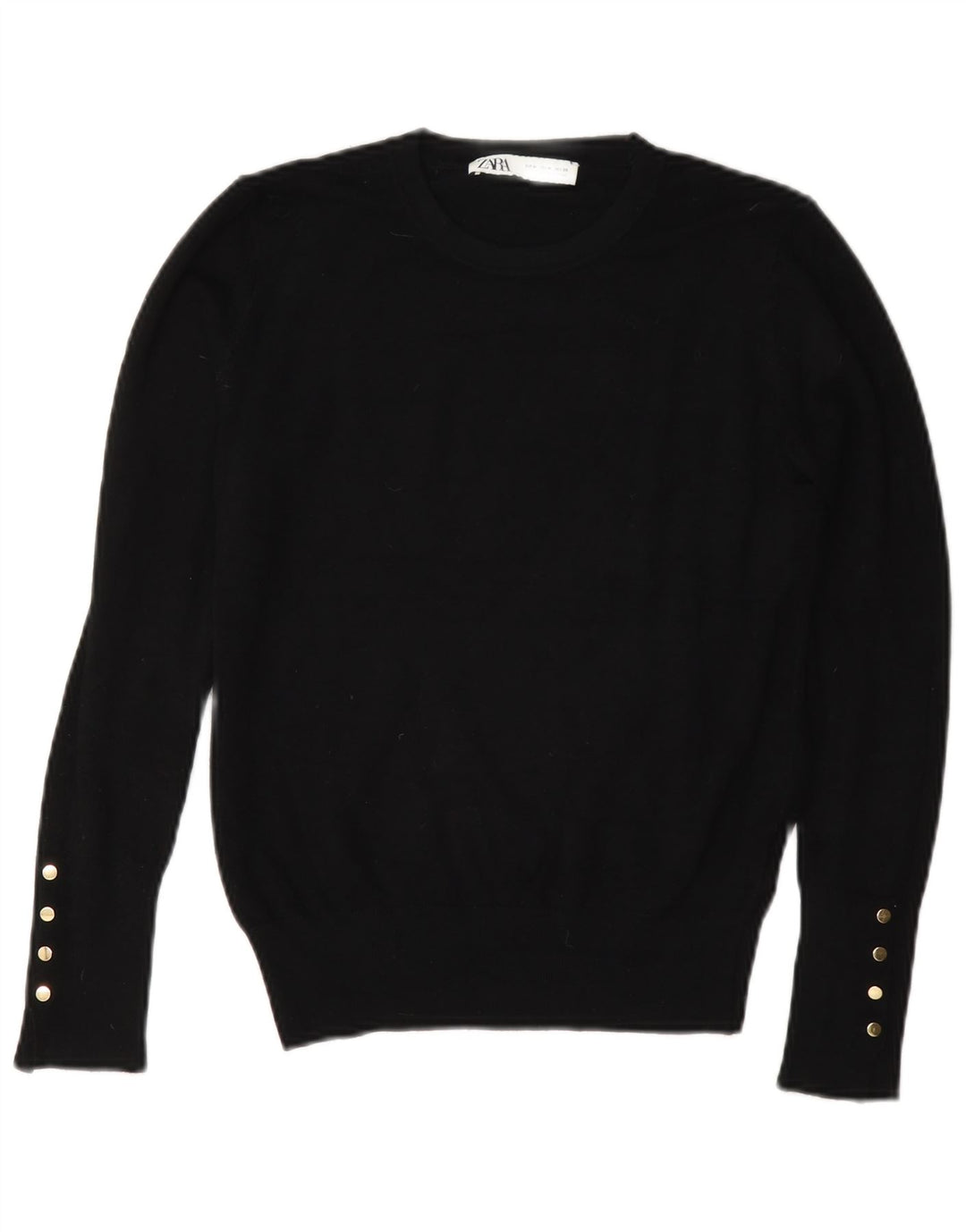 Zara Pull ras du cou pour femme UK 14 Medium Noir Viscose