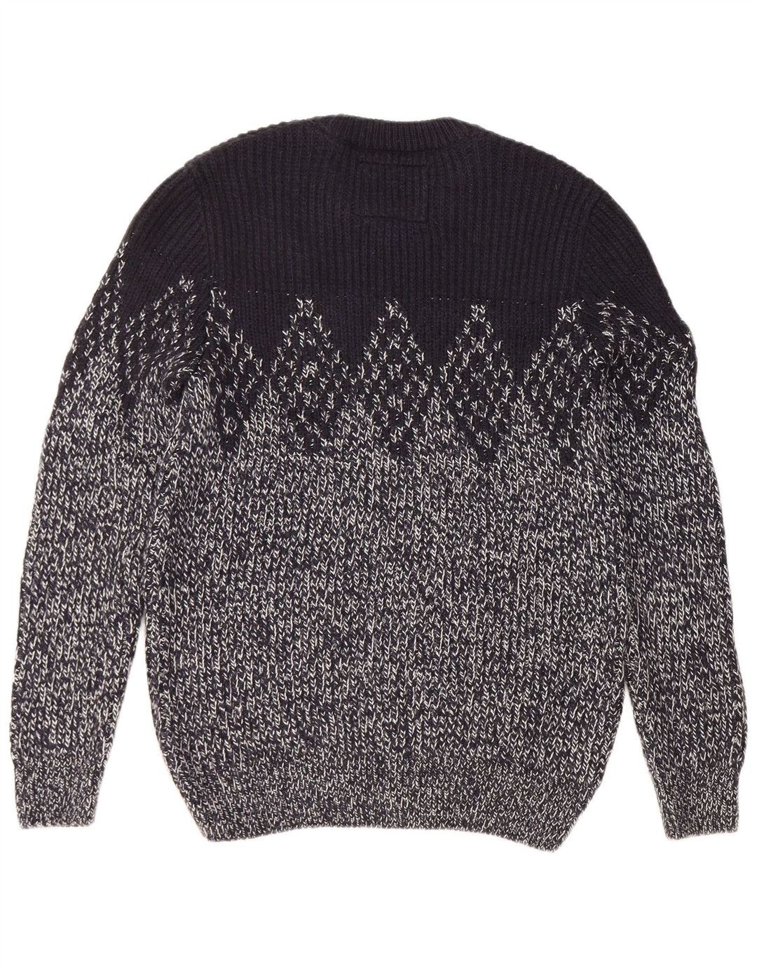 SUPERDRY Pull ras du cou pour hommes, grand, bleu marine, Argyle/diamant