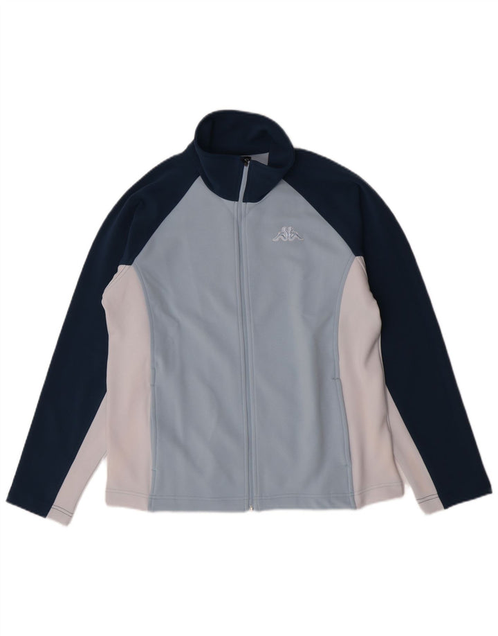 Kappa Veste de survêtement pour femme UK 16 Large Bleu Colorblock Polyester