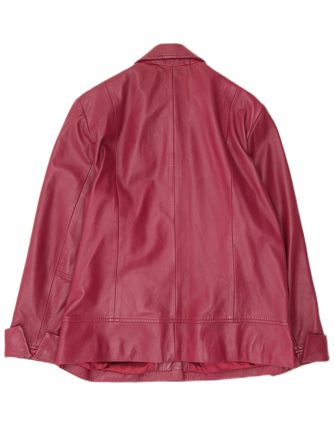 veste en cuir femme vintage IT 42 Cuir Bordeaux Moyen