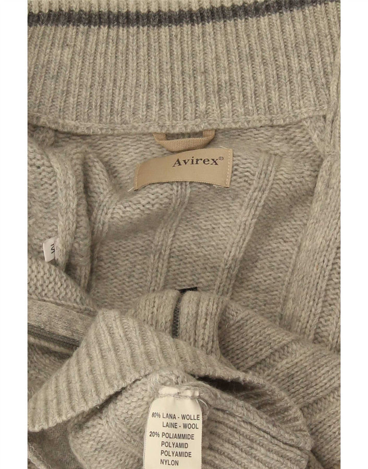 Avirex Pull Cardigan Homme Laine Gris Moyen