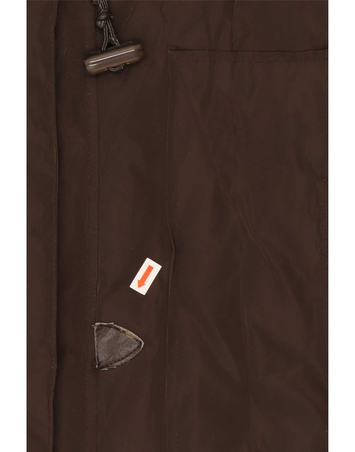 Trussardi Jeans Manteau Rembourré À Capuche Femme IT 46 Large Marron Polyester