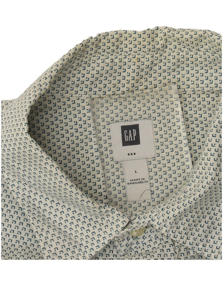 Chemise à manches courtes pour hommes Gap Large White Spotted Cotton