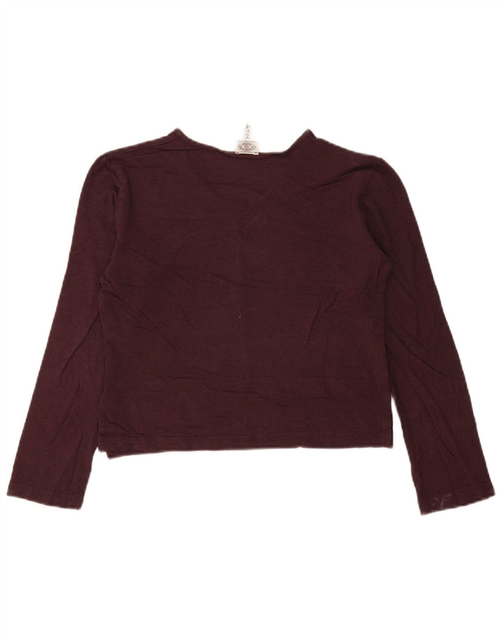 Armani Jeans Haut court à manches longues pour femme IT 44 Viscose bordeaux moyen