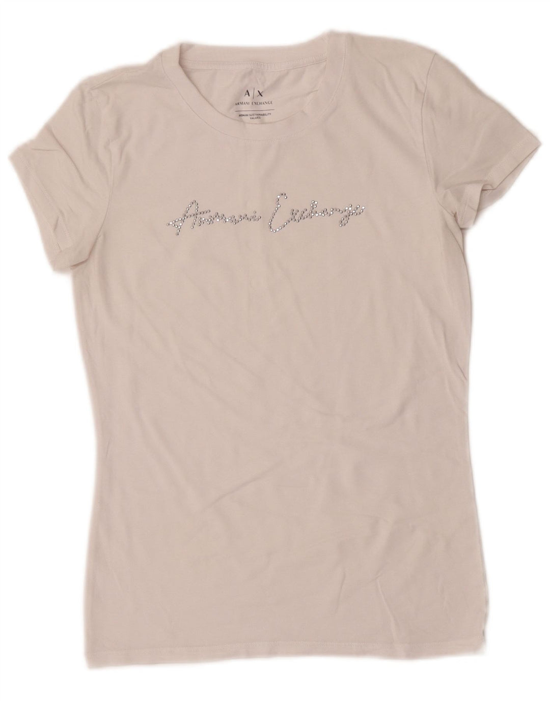 Armani Exchange T-shirt graphique pour femme UK 10 Small Blanc