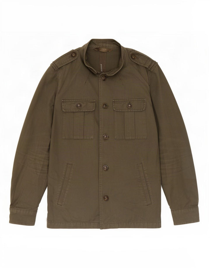 Zara Veste Militaire Homme UK 38 Coton Kaki Moyen