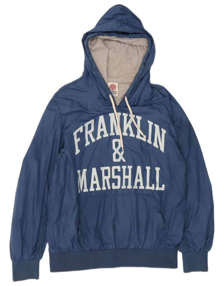FRANKLIN MARSHALL Pull à Capuche Graphique Homme Nylon Bleu Moyen