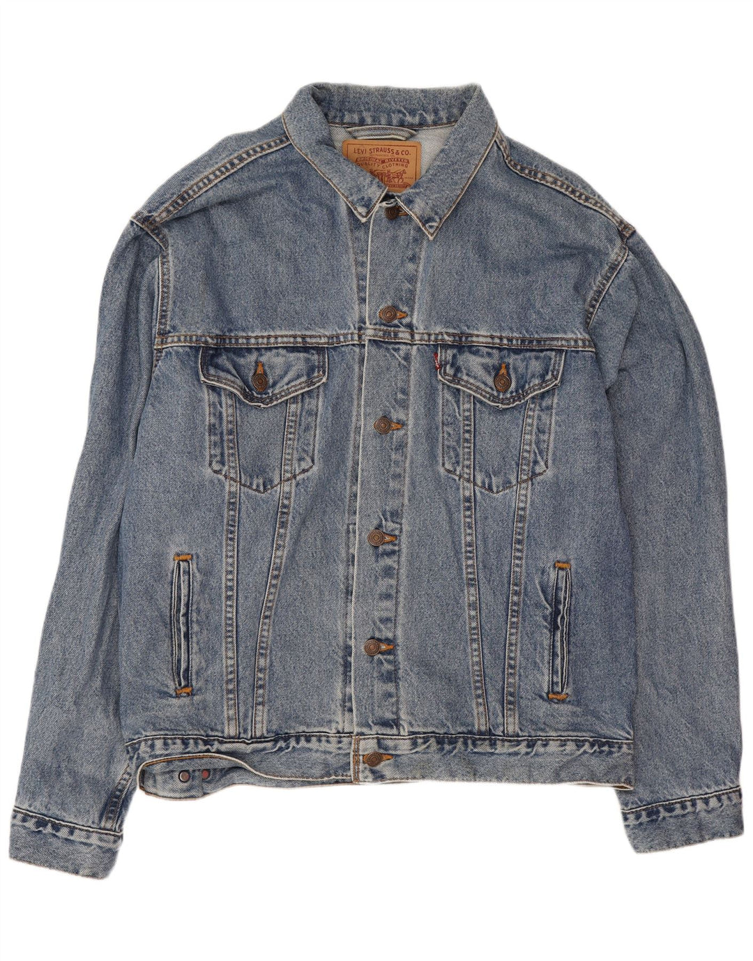 Levi's Veste en jean pour homme UK 40 Large Bleu Coton