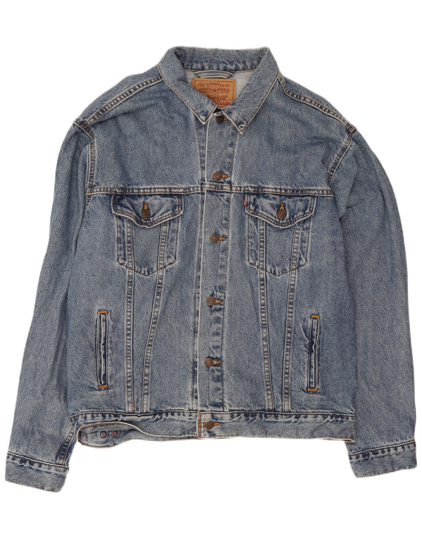 Levi's Veste en jean pour homme UK 40 Large Bleu Coton