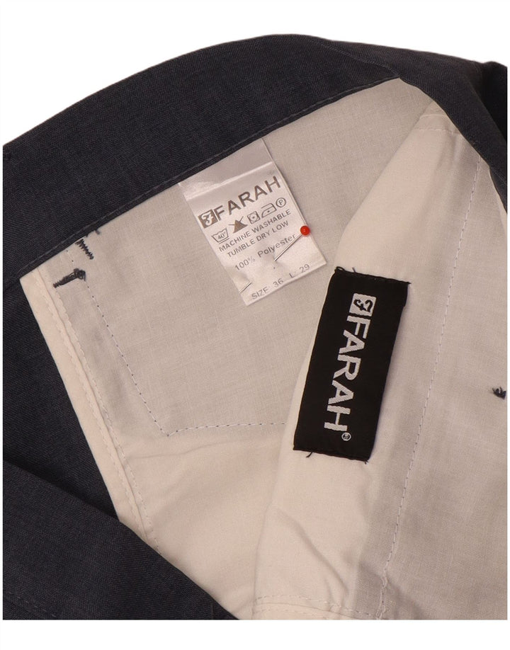Farah Pantalon décontracté droit pour homme W36 L29 Bleu Polyester