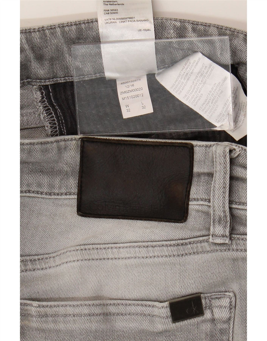 Calvin Klein Jean Slim Homme W32 L32 Gris Coton
