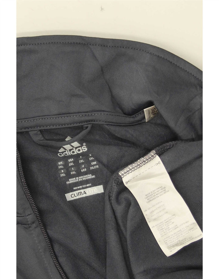 Adidas Hommes Climalite Survêtement Top Veste 2XL Gris Polyester