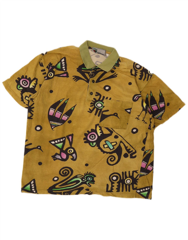 gio ferrari Polo Homme Jaune Moyen Géométrique