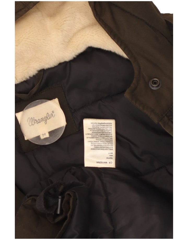 WRANGLER Parka à capuche pour femme UK 14 en coton kaki moyen