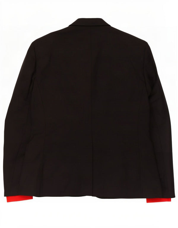 Zara Veste Blazer 2 Boutons Homme IT 50 Large Noir Polyester