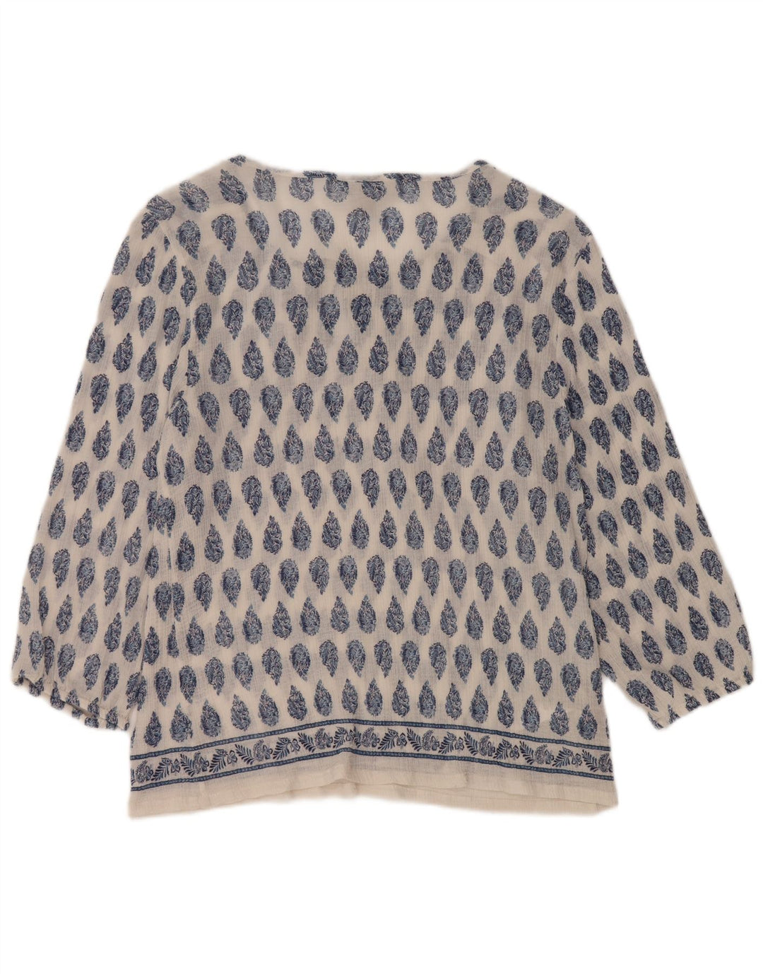 TOMMY BAHAMA Chemisier à manches 3/4 pour femme UK 16 Grand coton cachemire blanc