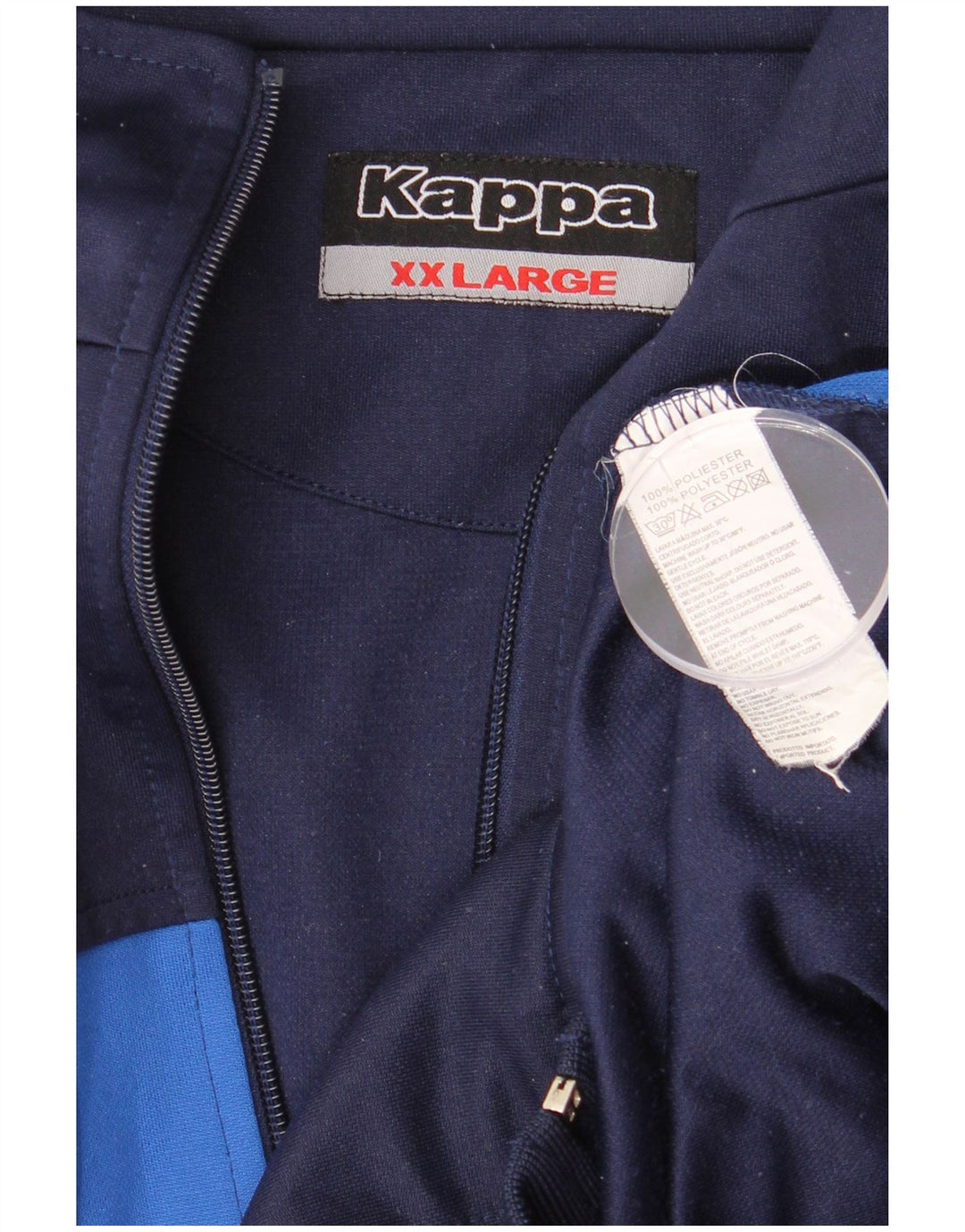 Kappa Veste de survêtement pour homme 2XL Bleu marine Colorblock Polyester