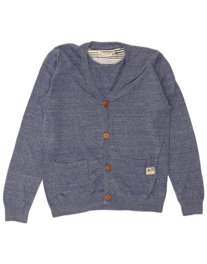 JACK & JONES Pull Cardigan Homme Bleu Moyen Coton
