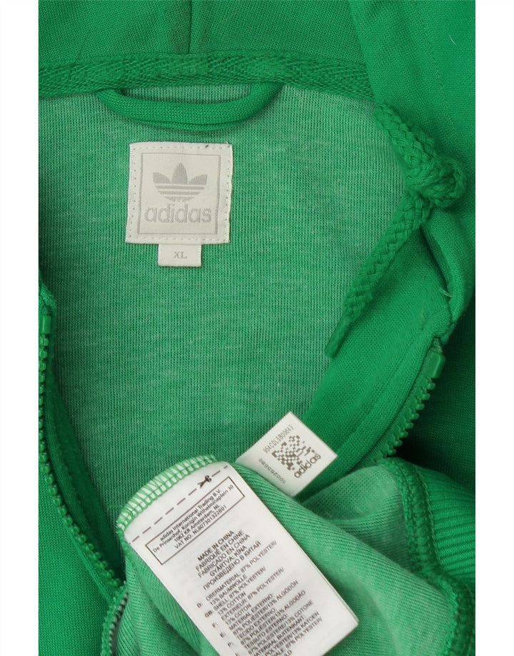 ADIDAS Pull à capuche zippé pour homme XL en coton vert