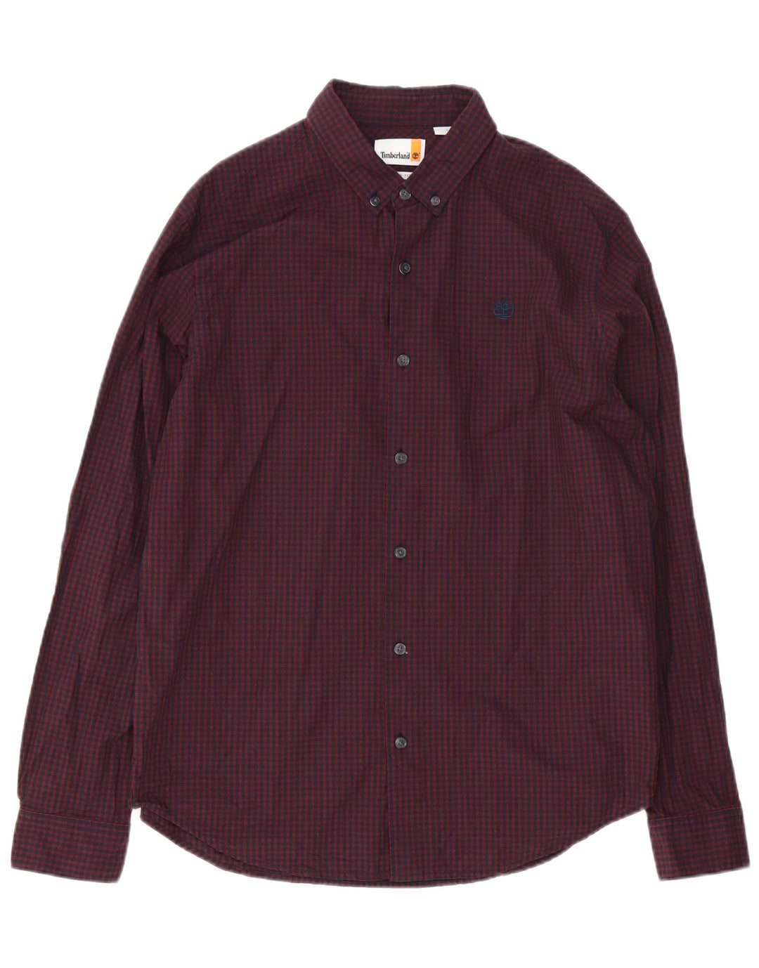 Timberland Chemise coupe classique pour homme en coton vichy bordeaux