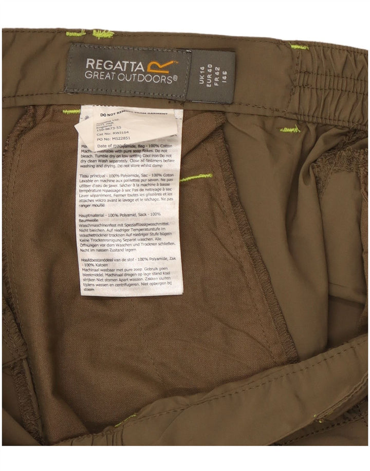 Regatta Pantalon Capri Femme UK 14 Large W32 L19 Kaki Polyester