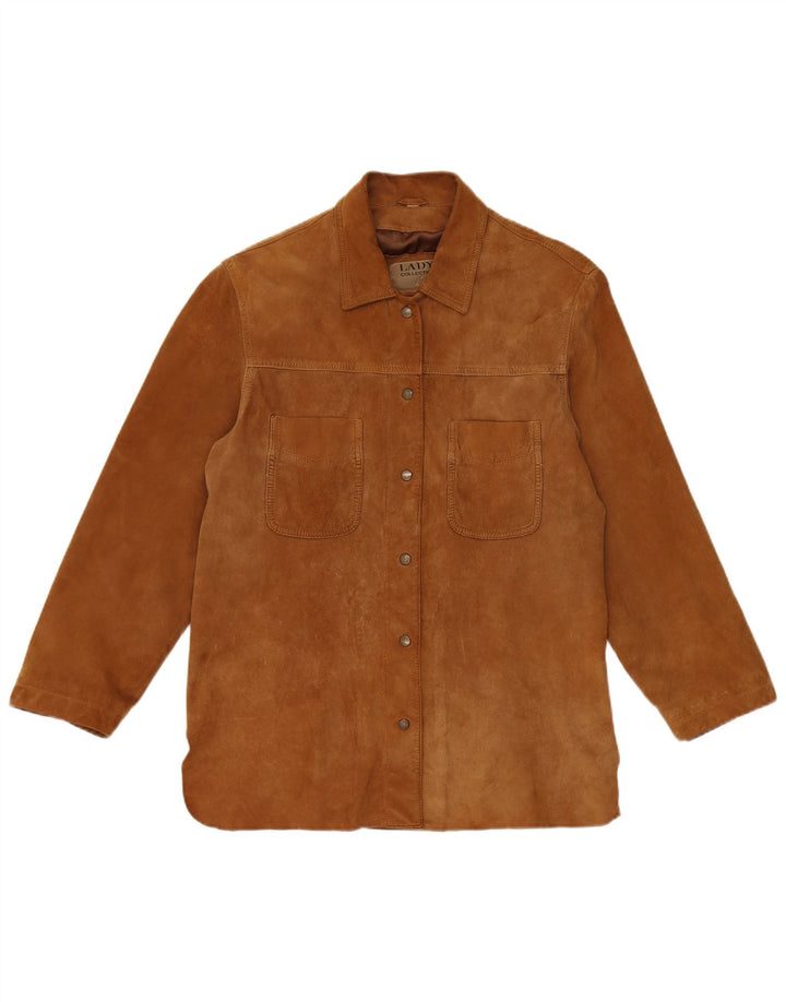 Veste en daim femme vintage IT 42 Cuir marron moyen