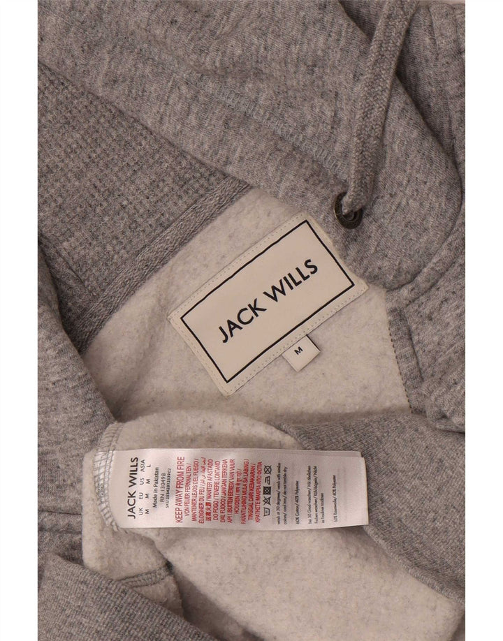 Jack Wills Pull à capuche zippé pour homme en coton moucheté gris moyen