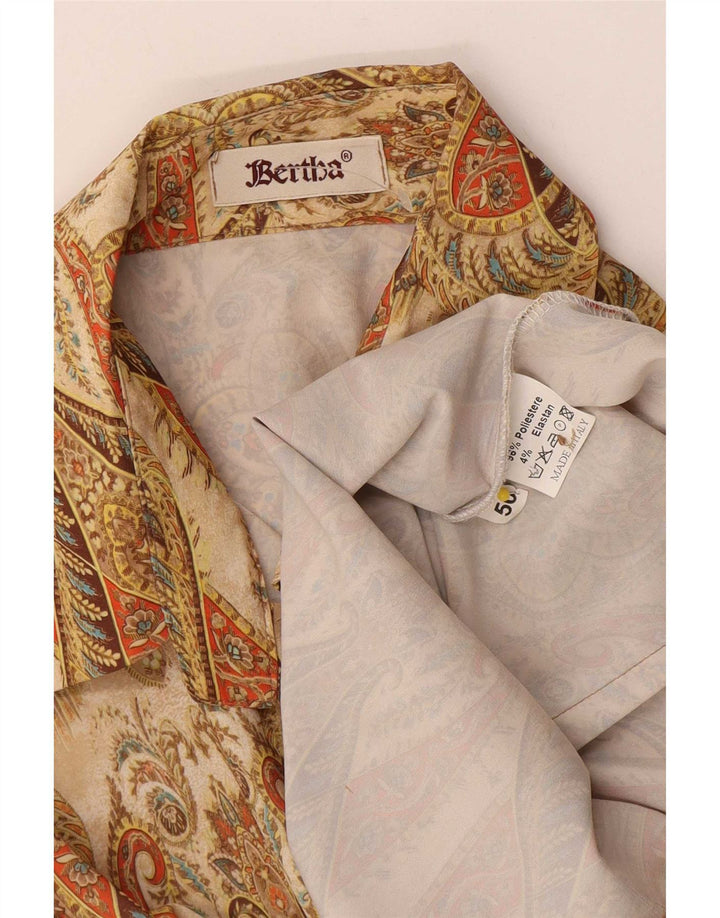 Chemise femme vintage IT 50 XL Beige Paisley Polyester