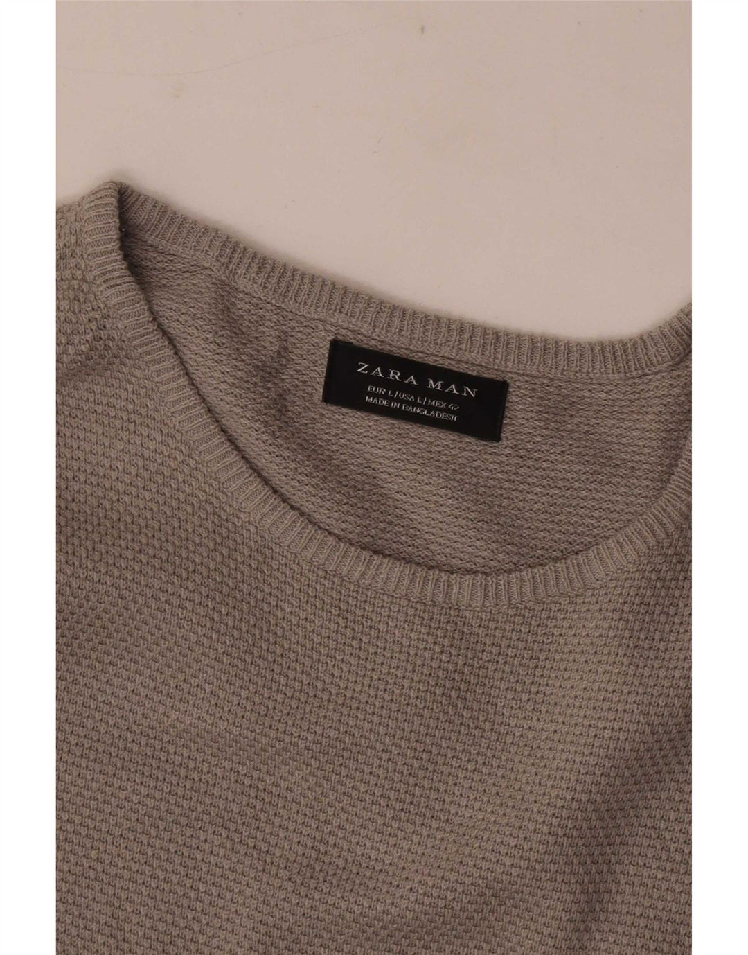 Zara Pull à col bateau pour homme, grand gris