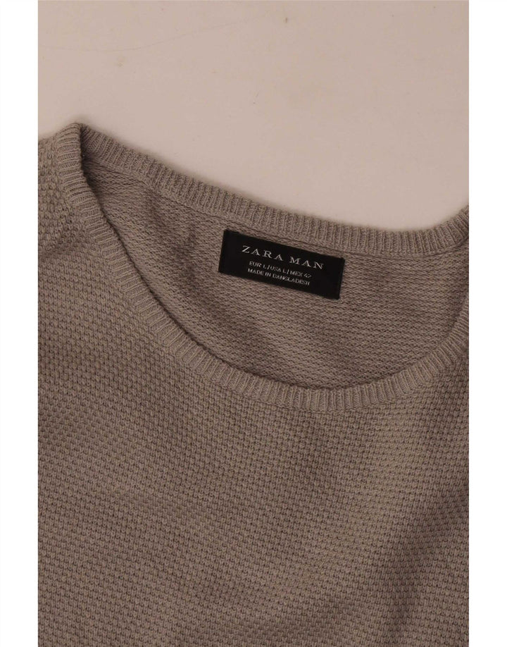 Zara Pull à col bateau pour homme, grand gris