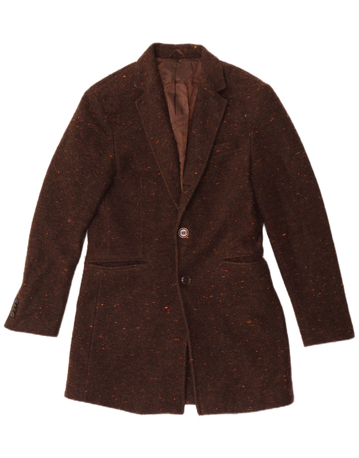 Zara Veste blazer à 2 boutons pour homme UK 38 en laine mouchetée marron moyen