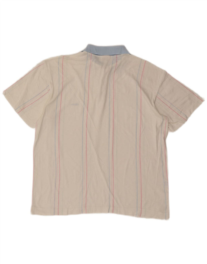Ellesse Polo Homme Coton Rayé Blanc Moyen