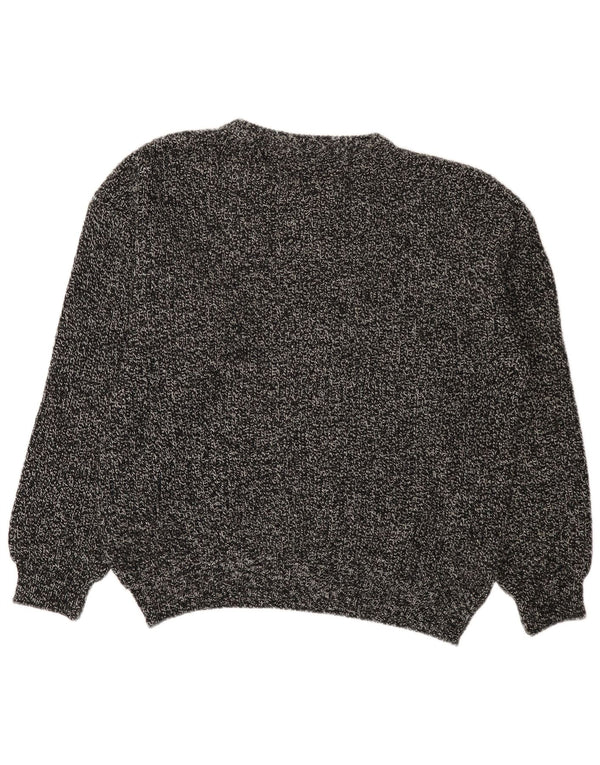 vintage Mens Crew Neck Jumper Pull UK 38/40 Gris Moyen Moucheté