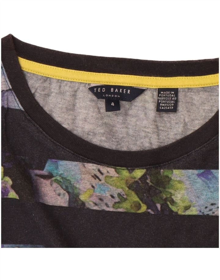 Ted Baker T-Shirt Homme Taille 4 Large Bleu Marine Rayé