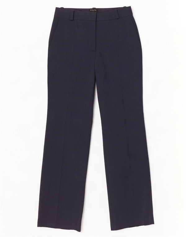 Massimo Dutti Pantalon de costume droit pour femme EU 36 XS W26 L30 Bleu marine