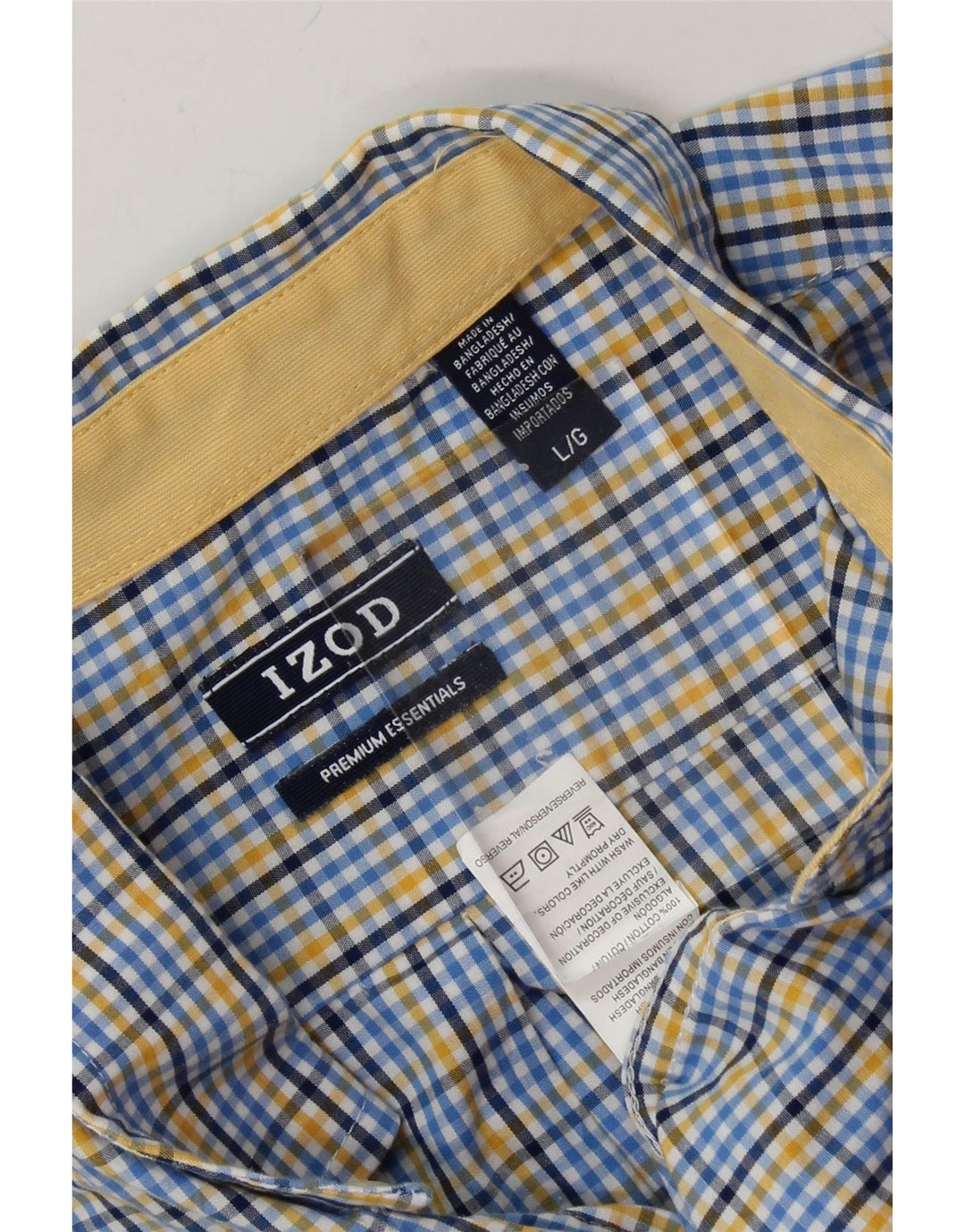 IZOD Mens Shirt Large Blue Check Cotton Vintage Izod and Second-Hand Izod from Messina Hembry 