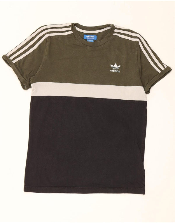 Adidas T-Shirt Homme Haut Petit Vert Colorblock Coton