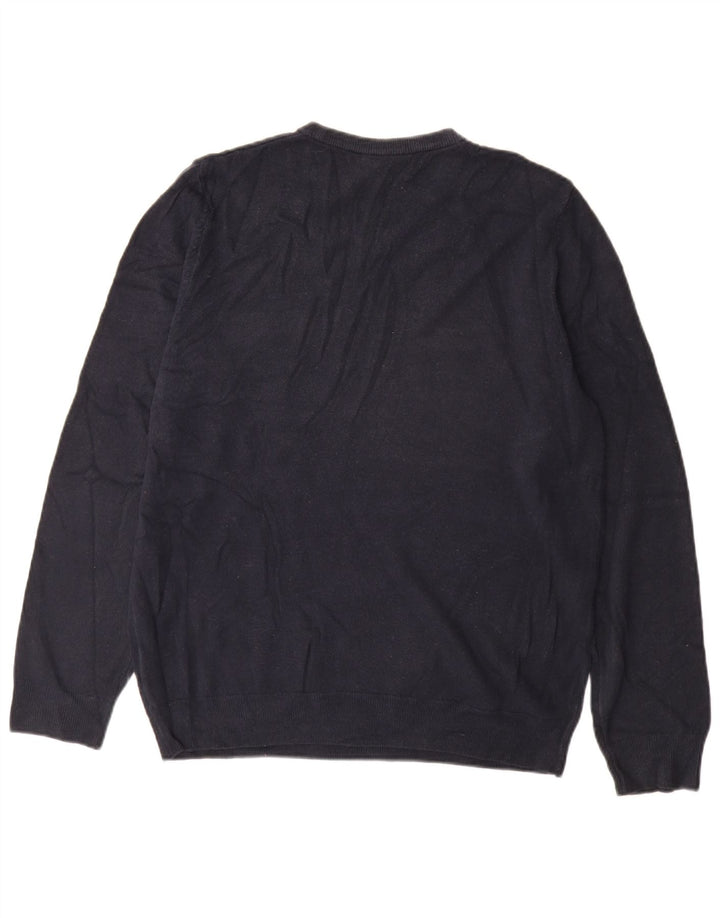 Marks & Spencer Pull col rond pour homme en acrylique bleu marine Taille L