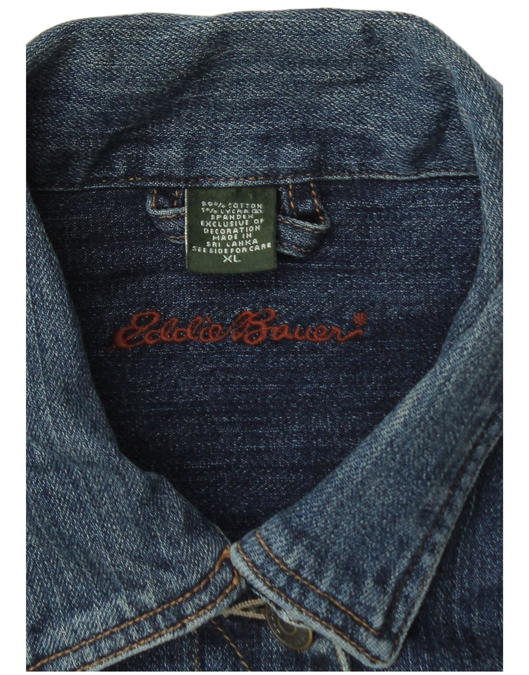 Eddie Bauer Veste en jean pour femme UK 18 XL Bleu marine Coton