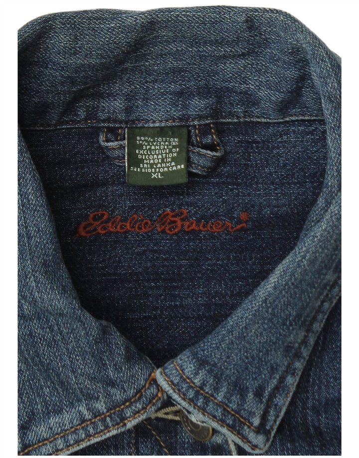 Eddie Bauer Veste en jean pour femme UK 18 XL Bleu marine Coton