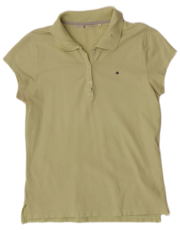 Tommy Hilfiger Polo Femme UK 14 Large Vert Coton
